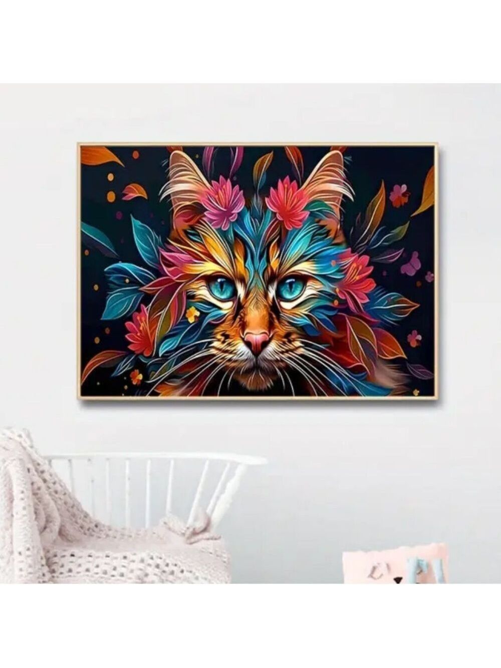 “Kaleidoscope Cat” Canvas Print Vibrant Wall Art - Picture 8 of 10